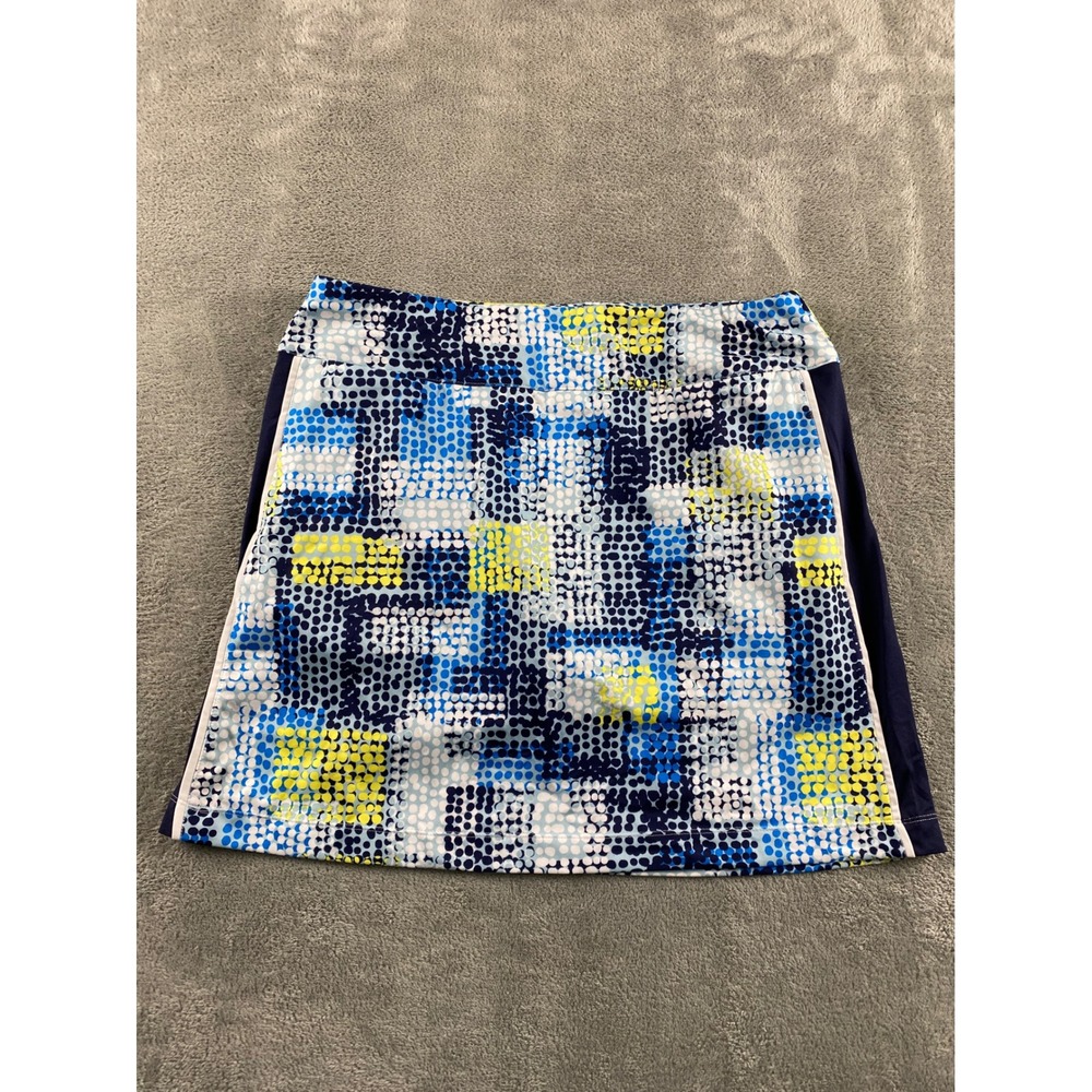 Coral Bay Golf Women Blue Yellow Geometric Dot Print Athletic Skort Size M